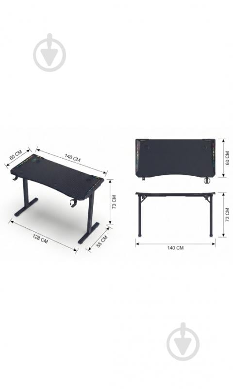 Стол игровой GT Racer T-1452 Black - фото 9