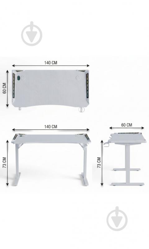 Стол игровой GT Racer T-1452 White - фото 7
