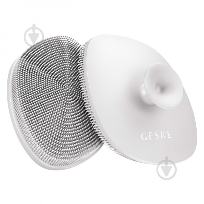 Косметическая щеточка для лица GESKE Facial Brush 4 в 1 белый с держателем - фото 1