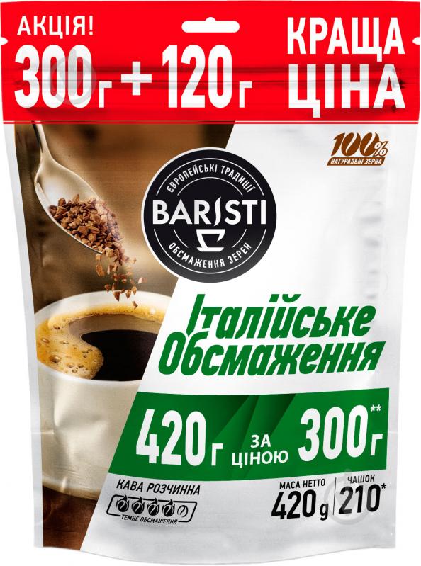 Кофе растворимый Baristi Итальянская обжарка 420 г 4820187434070 - фото 1