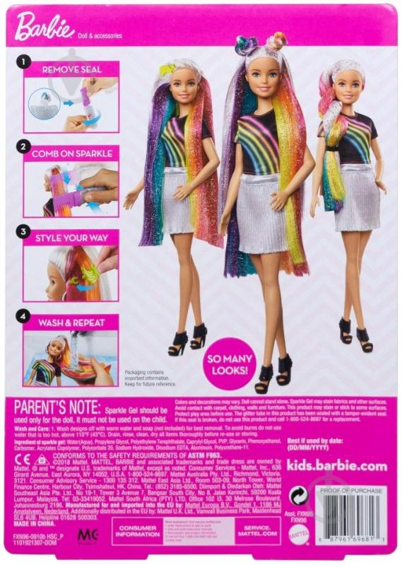 Кукла Barbie Радужная и блестящая FXN96 - фото 7