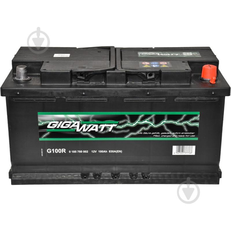 Акумулятор автомобільний GIGAWATT 100Ah 830A 12V 0185760002 «+» праворуч (GW 0185760002) - фото 1