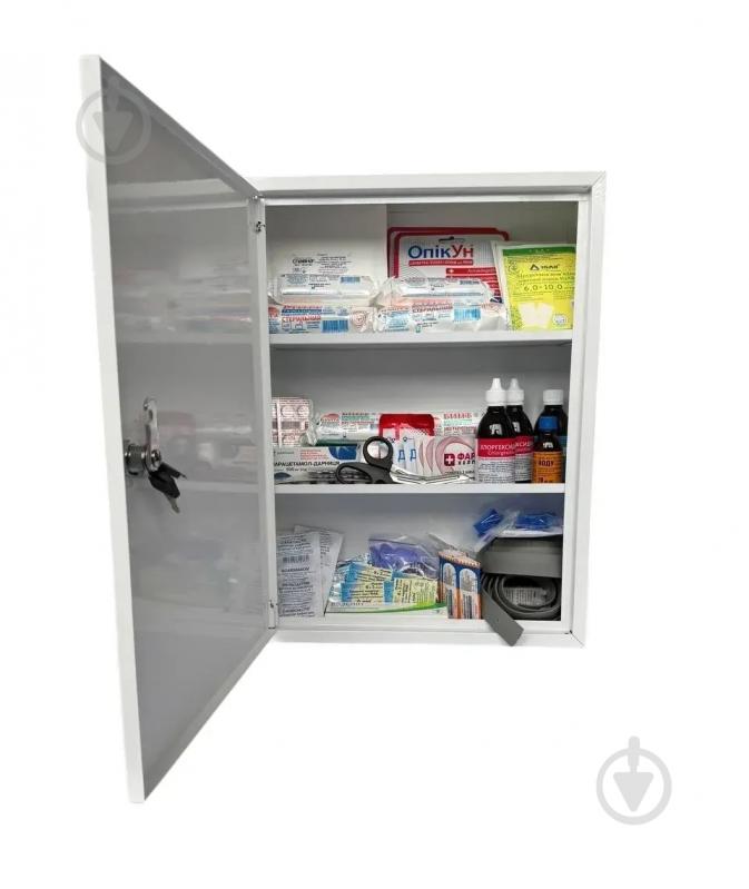 Аптечка Poputchik Производственная (02-095-IS) согласно ТУ в металлическом ящике - фото 1