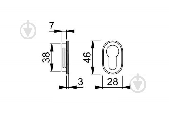 Накладка Hoppe 3765535 латунь F41-R 901.59.129 PZ матовый хром - фото 2