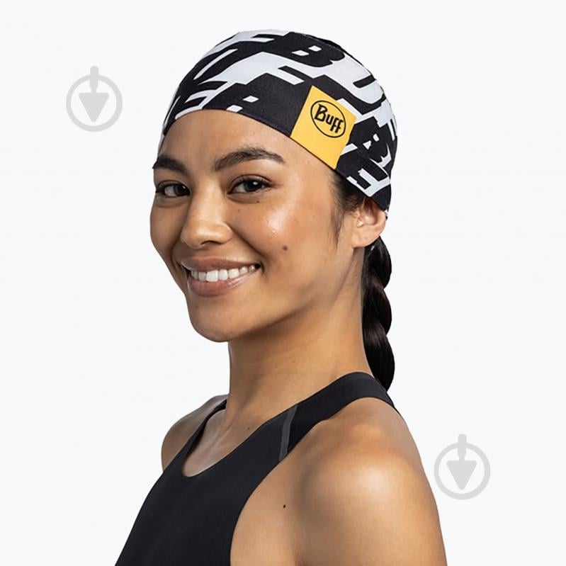 Пов'язка BUFF Coolnet UV Wide Headband ProTeam 135789,555 р.one size чорний із білим - фото 2