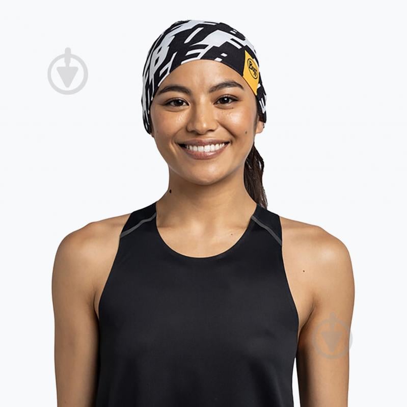 Пов'язка BUFF Coolnet UV Wide Headband ProTeam 135789,555 р.one size чорний із білим - фото 3
