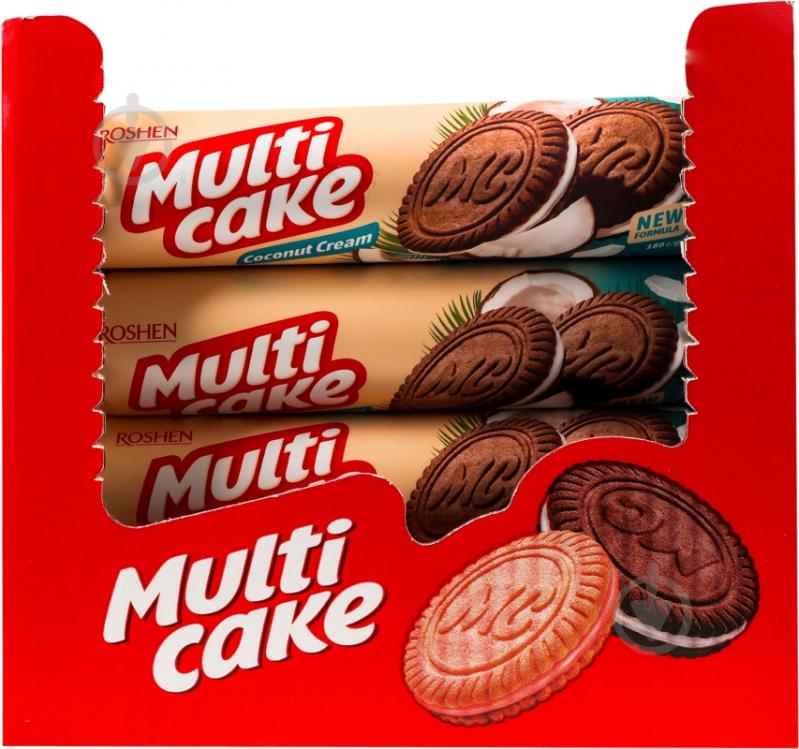 Печиво Roshen Multicake з начинкою кокос-крем 180 г - фото 9