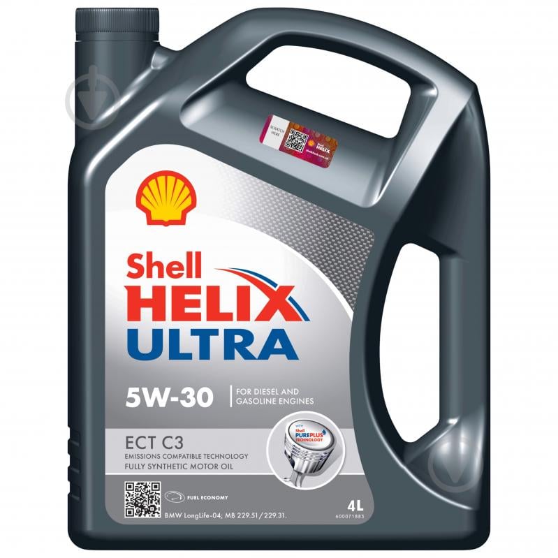 Моторне мастило SHELL Helix Ultra ECT C3 5W-30 4 л (HELIX ULTRA ECT C3 4L) - фото 1