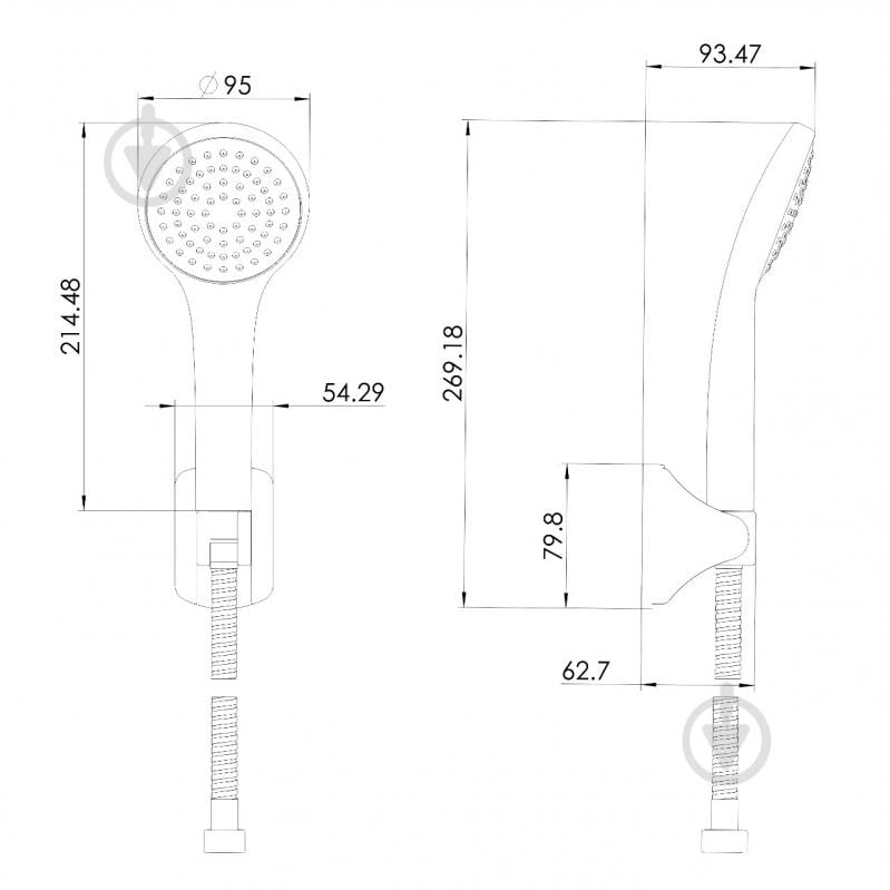Душевой набор Imprese MODUS (лейка 1 режим, держатель, шланг 1500 мм PVC), хром - фото 2 Душевой набор Imprese MODUS (лейка 1 режим, держатель, шланг 1500 мм PVC), хром - фото 2