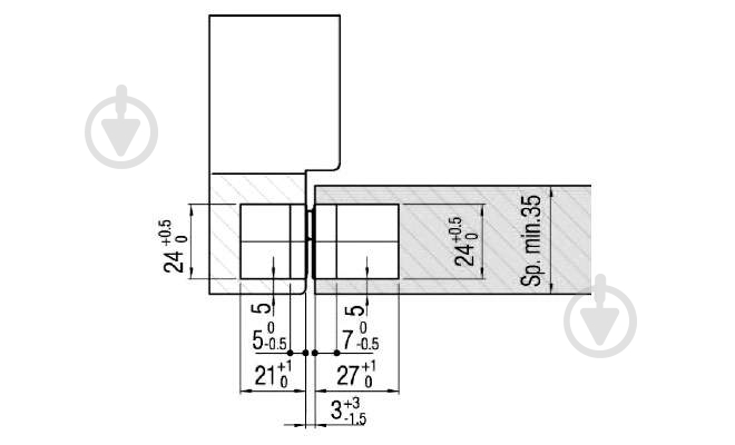 Петля Hafele 927.91.664 K1000 3D F1 110x27x24 мм матовый хром универсальная 1 шт. - фото 4