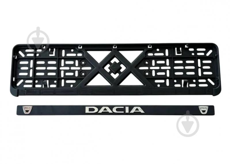 Рамка под номерной знак Poputchik пластик с объемными буквами Dacia (2 шт.) - фото 2