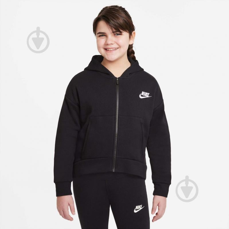 Толстовка Nike CLUB FLC FZ HOODIE LBR DC7118-010 черный - фото 1