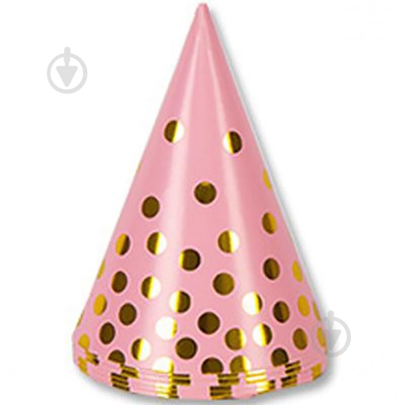 Набор колпаков Горошек золото Party Хата 6 шт. - фото 1 Набор колпаков Горошек золото Party Хата 6 шт. - фото 1