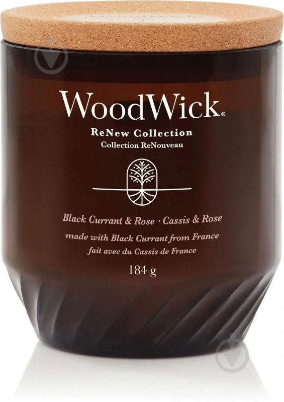 Свічка ароматична Woodwick Medium Renew Black Currant & Rose чорна смородина і троянда 184 г - фото 1