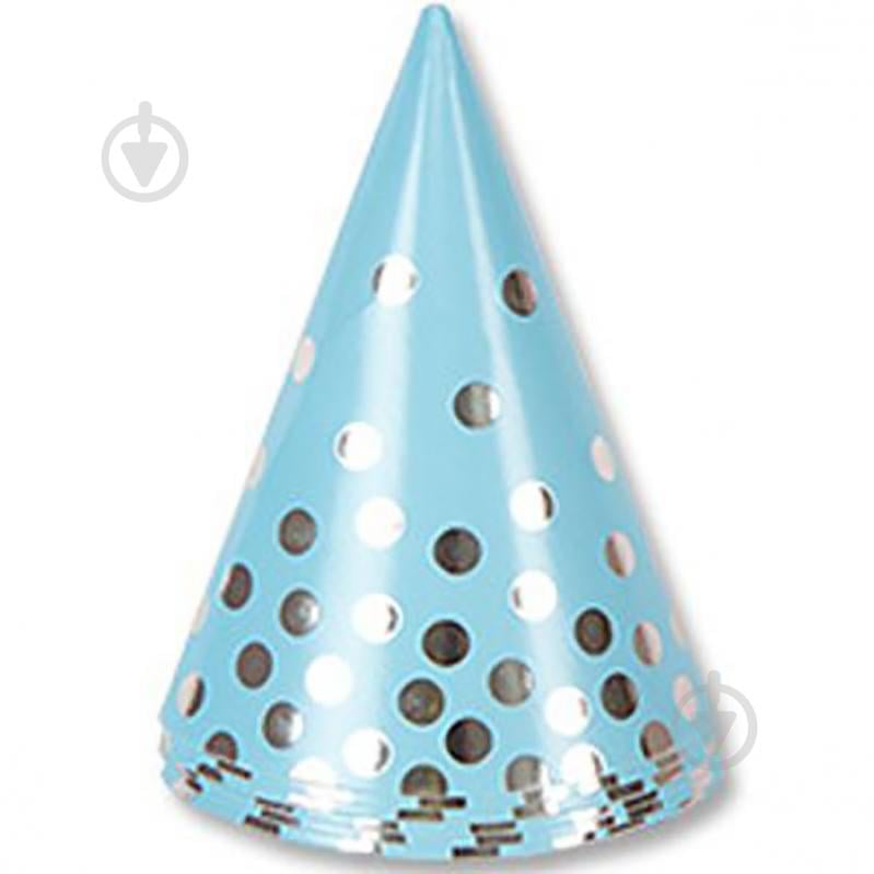 Набор Колпак Горошек серебро Party Хата 6 шт. - фото 1 Набор Колпак Горошек серебро Party Хата 6 шт. - фото 1