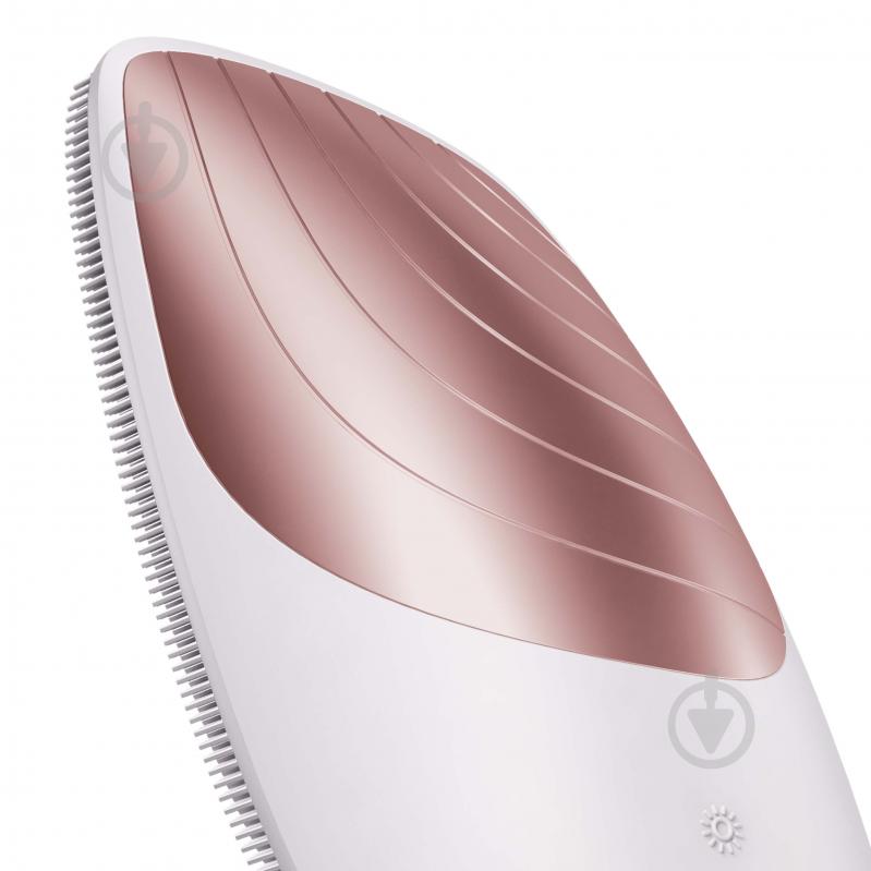 Электронная звуковая термощетка GESKE для лица Sonic Thermo Facial Brush 6 в 1 пудровый - фото 2