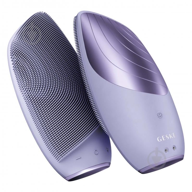 Электронная звуковая термощетка GESKE для лица Sonic Thermo Facial Brush 6 в 1 фиолетовый - фото 1