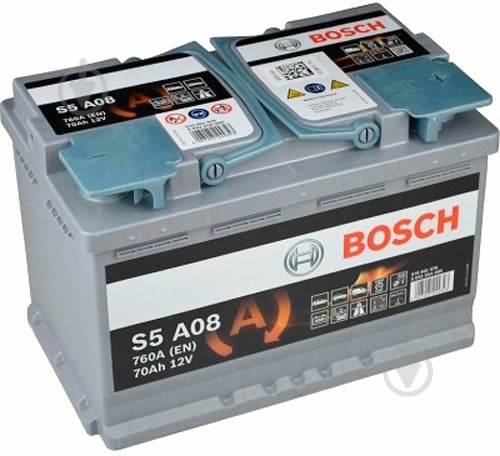 Аккумулятор автомобильный Bosch S5 70Ah 760A 12V «+» справа (0092S5A080) - фото 1