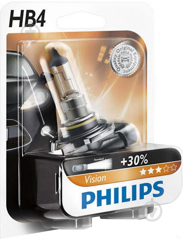 Автолампа галогенная Philips Vision HB4 55 Вт 1 шт.(24726130) - фото 1