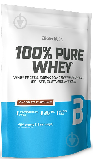 Протеин BioTechUSA 100% Pure Whey малиновый чизкейк 0,454 кг - фото 1