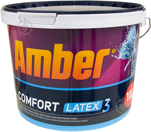 Краска латексная Amber Сomfort Latex 3 мат белый 10 л - фото 1