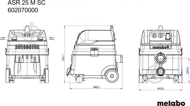 Пилосос Metabo ASR 25 M SС 602070000 - фото 5