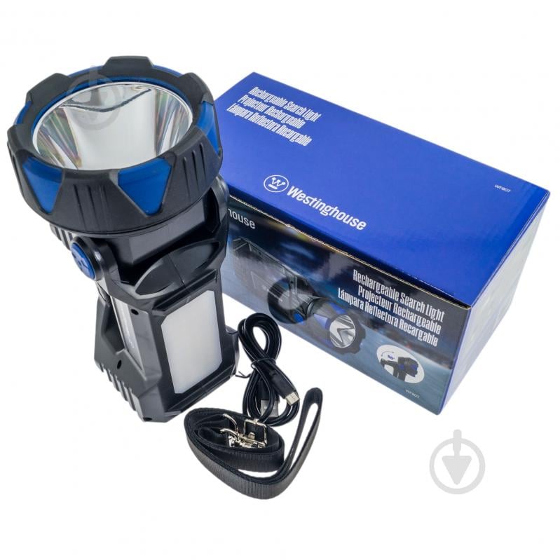 Фонарь поисковый Westinghouse 15W LED WF907 с функцией Power Bank 1200 Lm черный с синим WF907-CB - фото 2