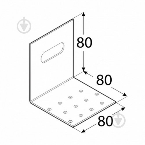 Кутник монтажний Domax рівносторонній 80x80x80 мм 2 мм KMR8 - фото 2