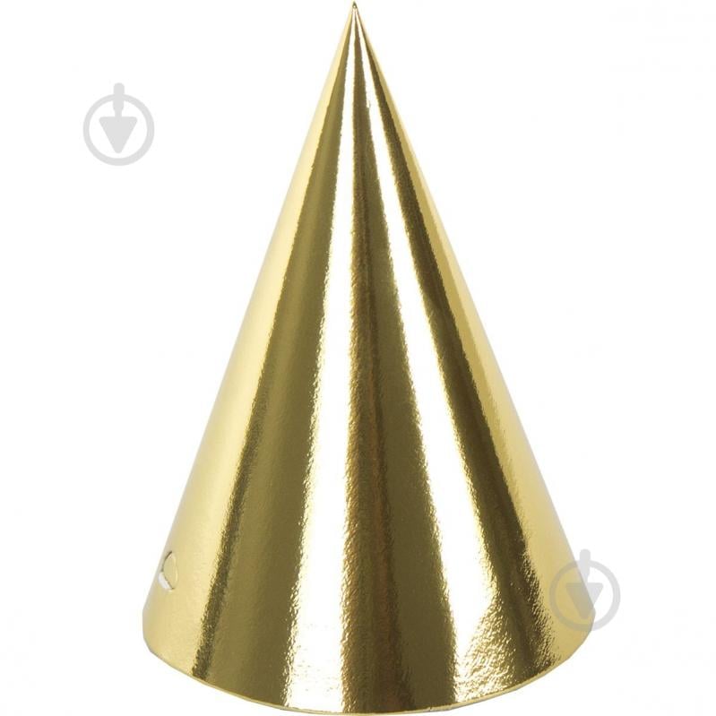 Набір ковпаків Святковий золотий Party Хата 5 шт. - фото 1 Набір ковпаків Святковий золотий Party Хата 5 шт. - фото 1