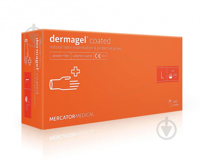 Рукавички Mercator Medical Dermagel Coated р. L 100 шт./уп. - фото 1 Рукавички Mercator Medical Dermagel Coated р. L 100 шт./уп. - фото 1