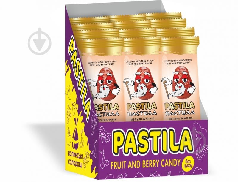 Пастила Волинські солодощі Яблуко-фінік 18 г - фото 1 Пастила Волинські солодощі Яблуко-фінік 18 г - фото 1