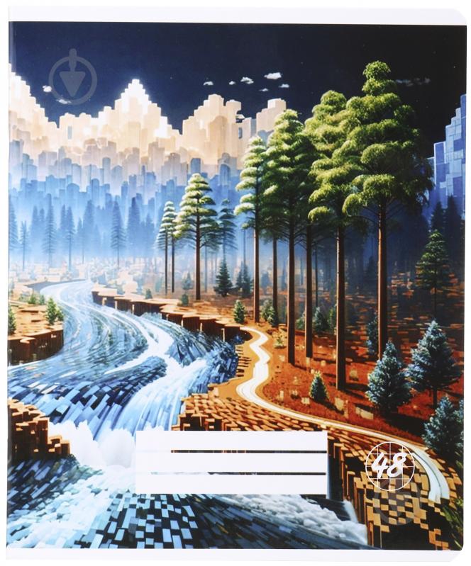 Тетрадь школьная Pixel landscape2_25 48 листов в клеточку Nota Bene - фото 1