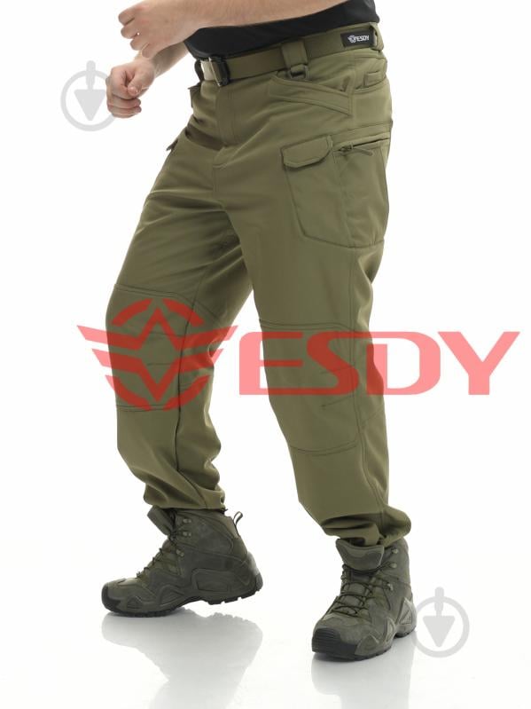 Брюки ESDY утепленные тактические Softshell IX-7 р. L олива - фото 8