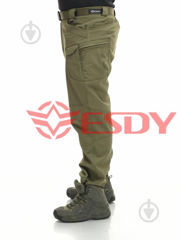 Брюки ESDY утепленные тактические Softshell IX-7 р. L олива - фото 4