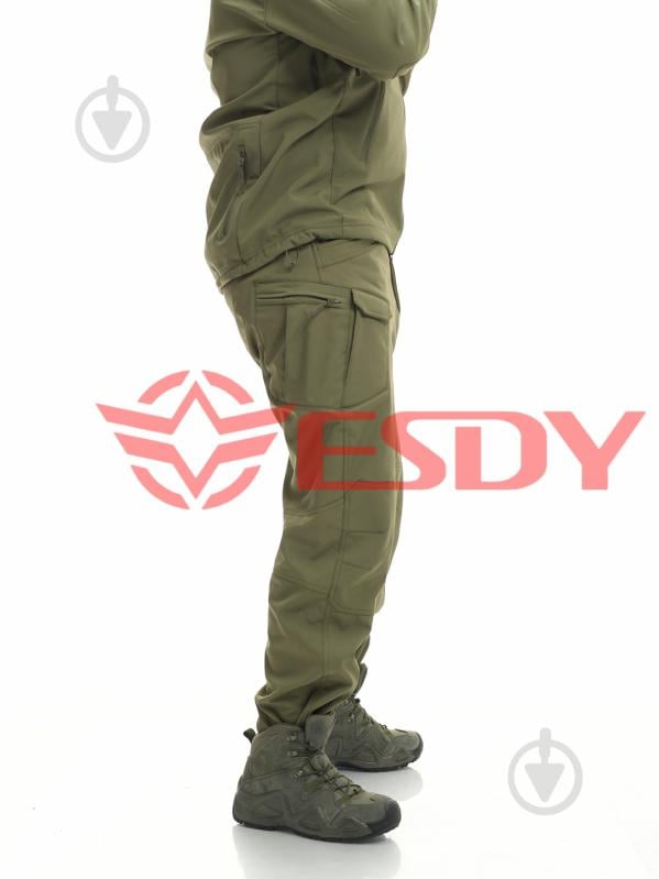 Брюки ESDY утепленные тактические Softshell IX-7 р. L олива - фото 3