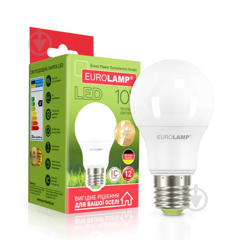 Лампа светодиодная Eurolamp 10 Вт A60 матовая E27 3000 К LED-A60-10272(A) - фото 1