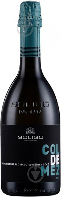 Вино игристое Soligo Col de Mez Prosecco Valdobbiadene Brut белое брют 750 мл - фото 1