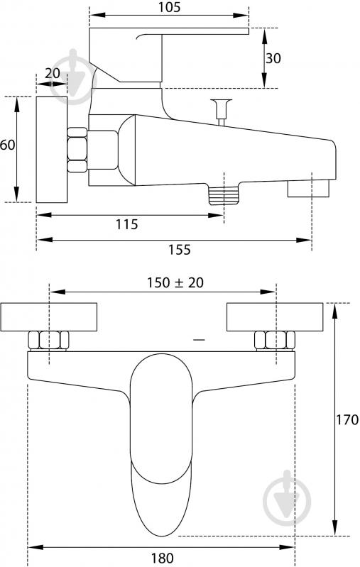 Смеситель для ванны Steinberg 111 1150 - фото 2 Смеситель для ванны Steinberg 111 1150 - фото 2