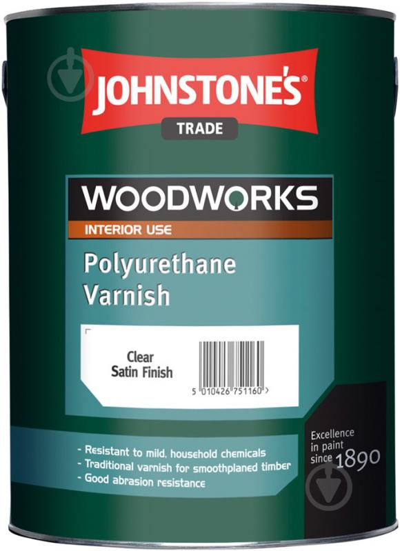 Лак мебельный Polyurethane Varnish Johnstone's глянец 0,75 л - фото 1