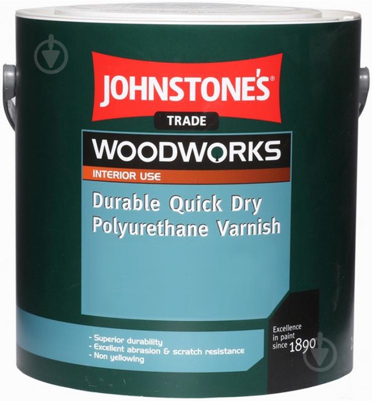 Лак мебельный Durable Quick Dry Polyuretane Varnish Johnstone's глянец бесцветный 0,75 л - фото 2