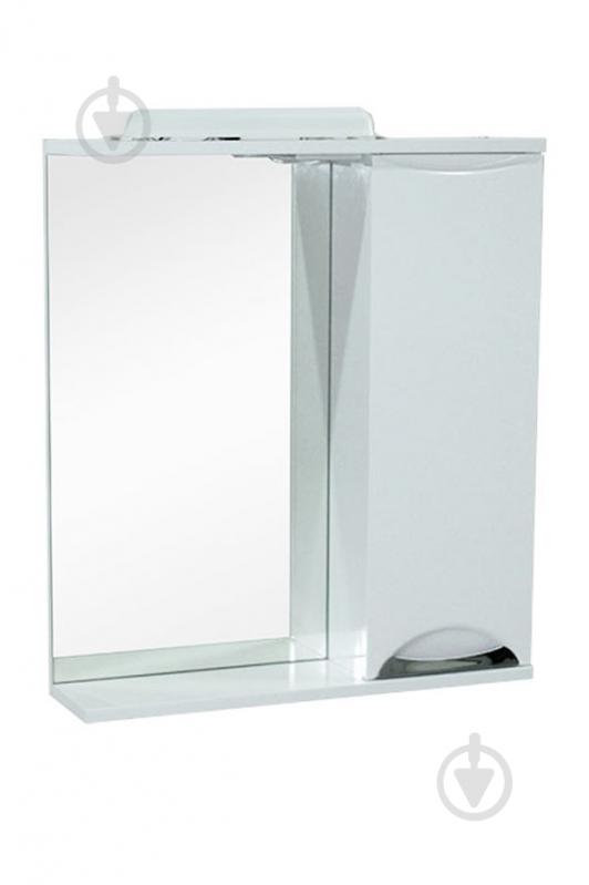 Зеркало со шкафчиком ХАСТ Альпина 55 + шкаф белый (правый) - фото 1