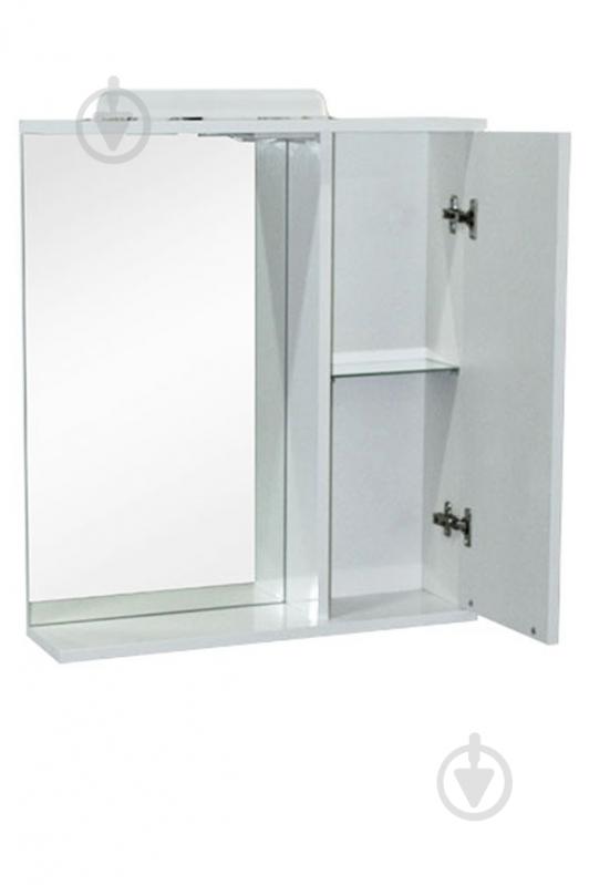 Зеркало со шкафчиком ХАСТ Альпина 55 + шкаф белый (правый) - фото 2