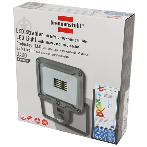 Прожектор с датчиком движения Brennenstuhl JARO 3000P уличный 30 Вт IP44 серый 1171250332 - фото 5