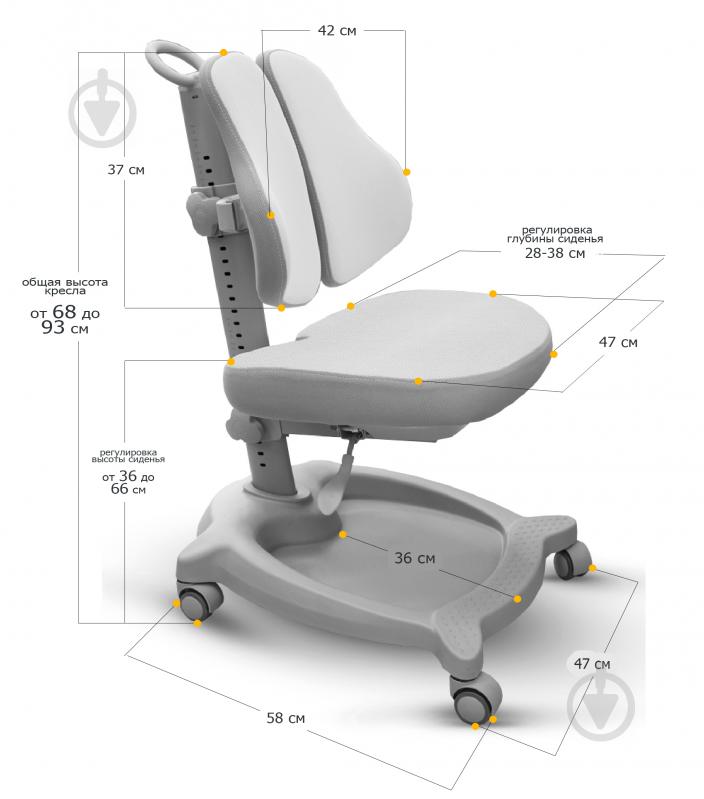 Кресло детское ErgoKids GT Y-403 ortopedic голубой - фото 9