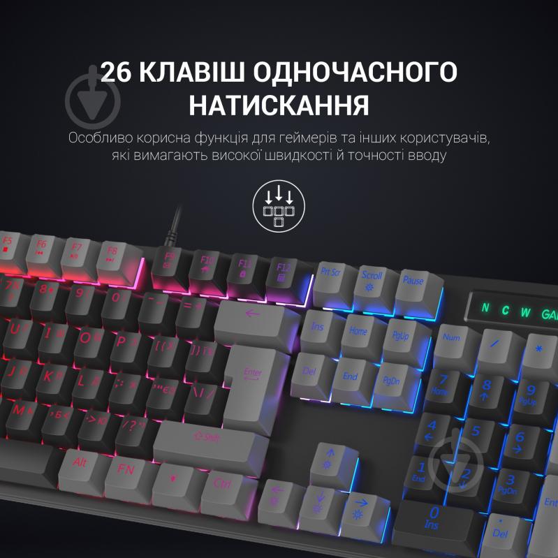 Клавіатура ігрова GamePro (MK105R) black - фото 7