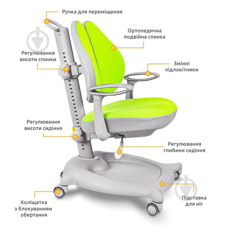 Кресло детское ErgoKids GT Y-404 ortopedic зеленый - фото 7