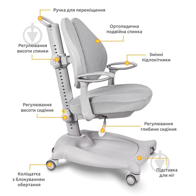 Кресло детское ErgoKids GT Y-404 ortopedic серый - фото 7