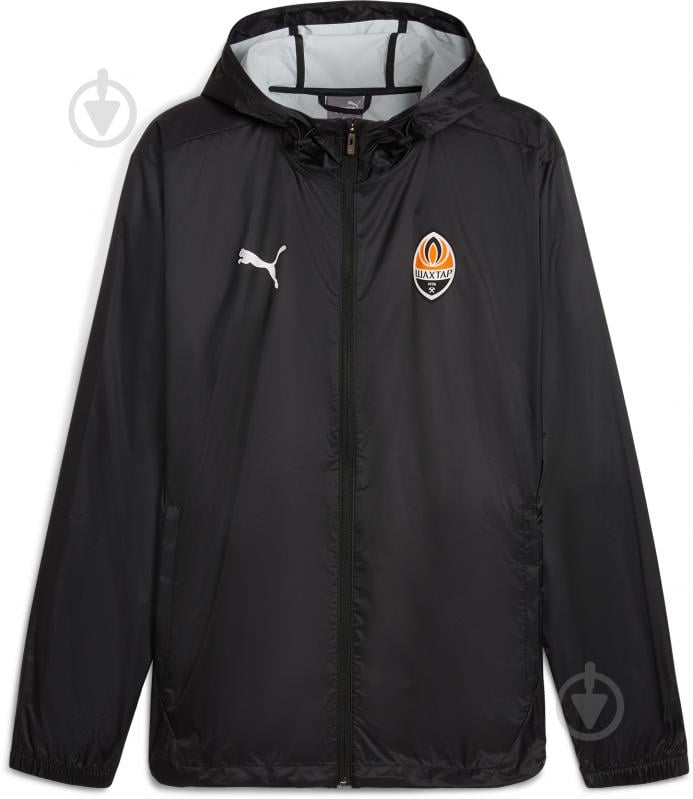 Куртка чоловіча демісезонна Puma FCSD ALL WEATHER JACKET 77785906 р.XS чорна - фото 1