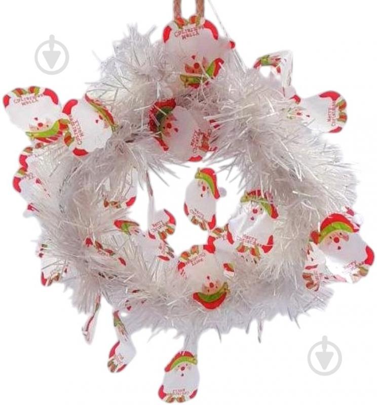 Вінок новорічний штучна хвоя білий (2308-3565) d200 мм - фото 1 Вінок новорічний штучна хвоя білий (2308-3565) d200 мм - фото 1