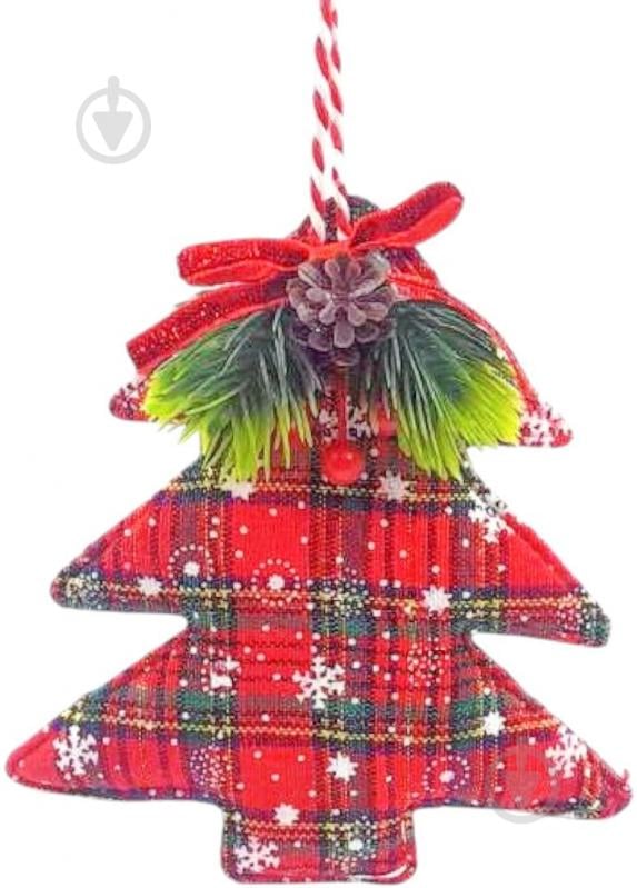 Декорація новорічна Ялинка 2400-094 14 см червоний - фото 1